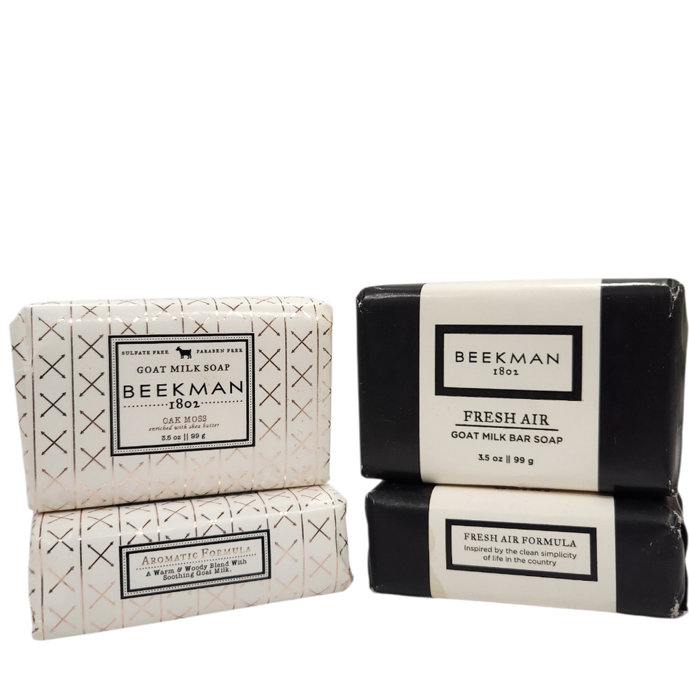 NEW Beekman 1802 Fresh Air & Oak Moss Goat Milk Bar Soap - FOUR 3.5 Ounce Bars